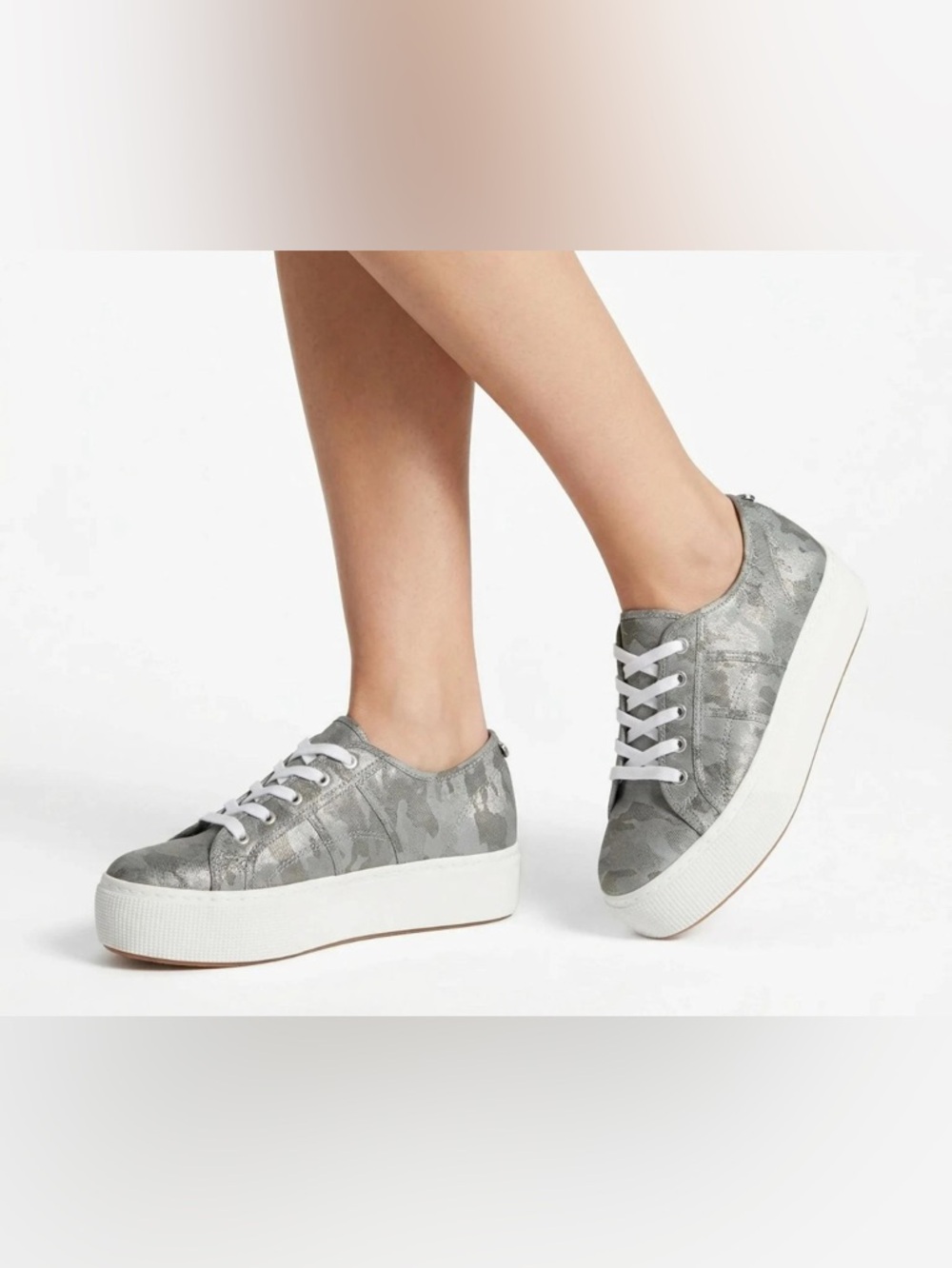 Steve Madden Emmi Gray Camo Platform Sneakers